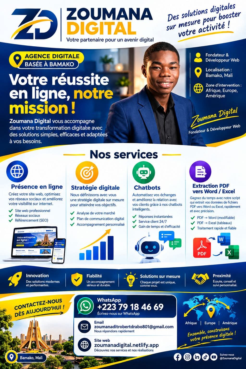 Agence Digitale Complète : Site Web, Bot WhatsApp & Automatisation WhatsApp, Excel & PDF