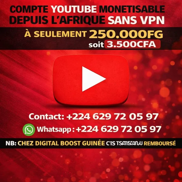 Création des pages Facebook,  TikTok, YouTube  monétiser